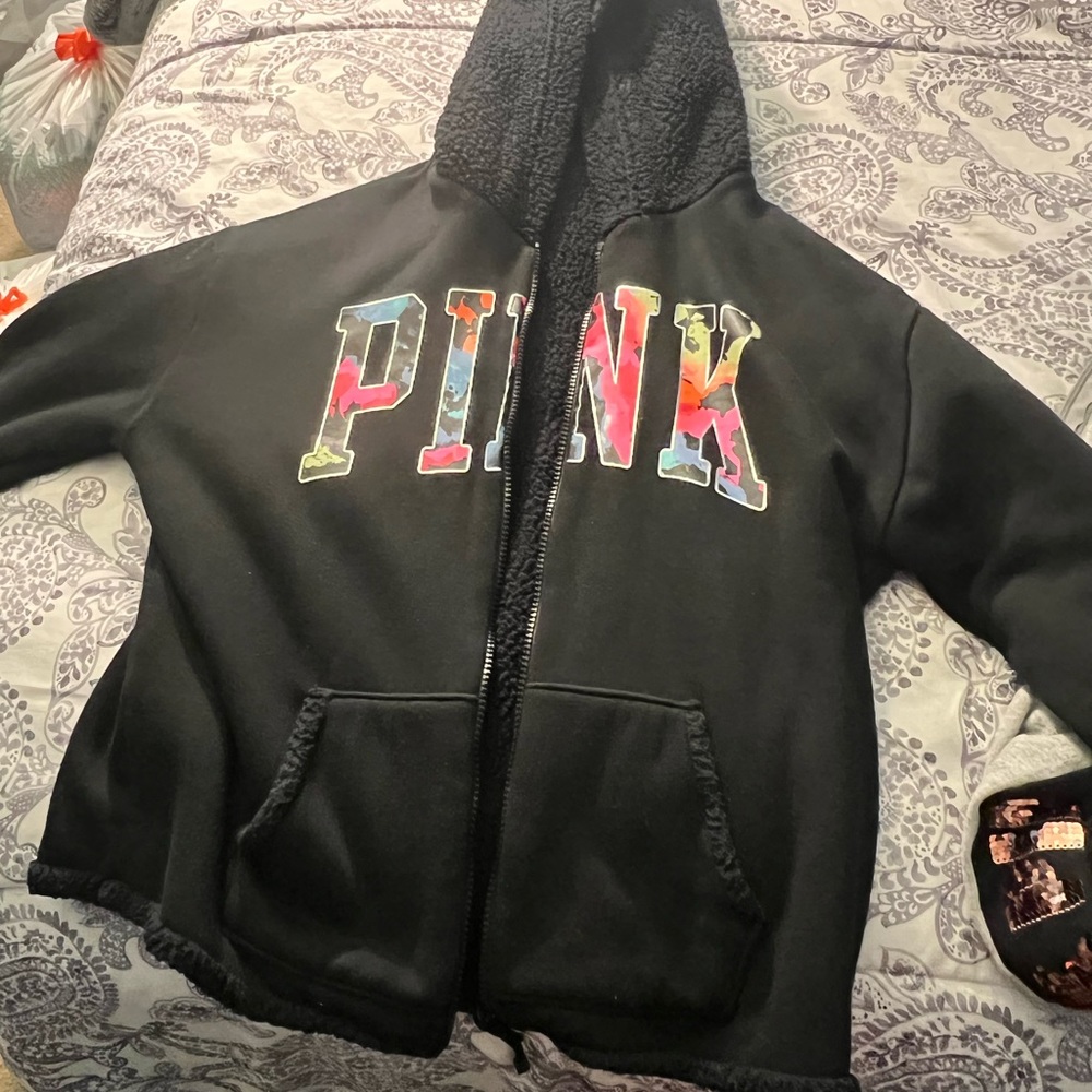 Pink Sherpa hoodie